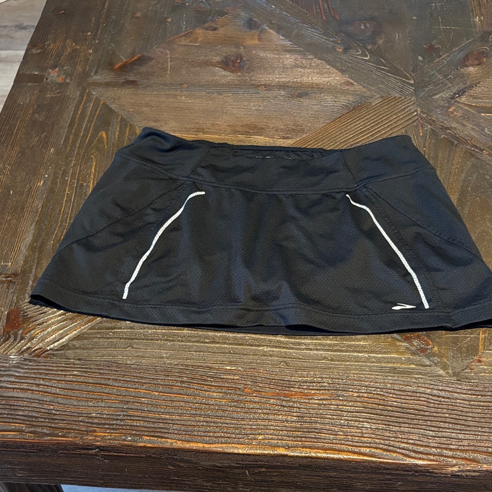 Brooks Black Athletic Skort with Silver Accents